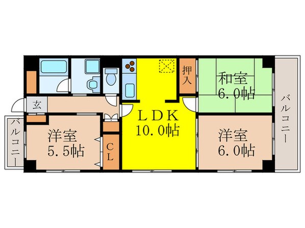 エンゼルハイム千里(603)の物件間取画像